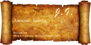 Jancsó Ipoly névjegykártya
